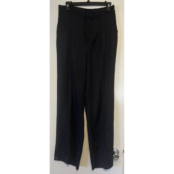 Grana Size Large Black Tencel Side Slit Pants - Picture 7 of 16